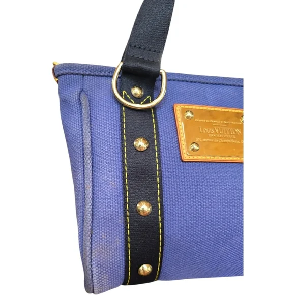 Louis Vuitton Antigua Cabas PM Blue Canvas Tote Handbag - Picture 13 of 16